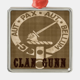 Ornamento De Metal Clan Gunn Crest Crachá - Sepia