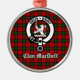 Ornamento De Metal Clan MacDuff Tartan e Crachá Crest escoceses