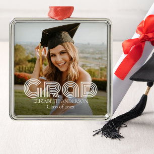 Ornamento De Metal Classe de Formando da Foto Personalizada do Script