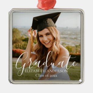 Ornamento De Metal Classe de Graduação da Foto Personalizada do Scrip