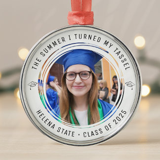 Ornamento De Metal Classe de Graduação de 2025 Photo Keepsasasaac