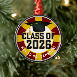 Ornamento De Metal Classe Letterman de Graduação 2026
