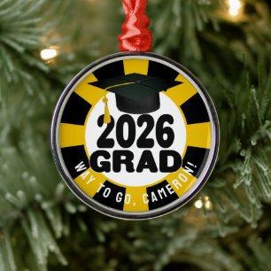 Ornamento De Metal Classe Negrito de Graduação 2026
