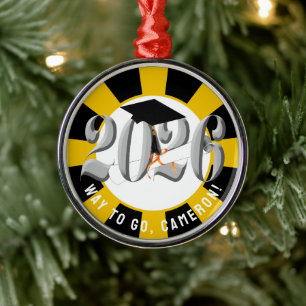 Ornamento De Metal Classe prateada de graduação de 2026