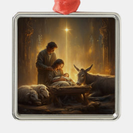 Ornamento De Metal Classic Nativity Scene Christmas