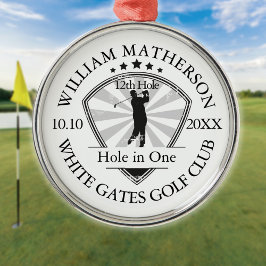 Ornamento De Metal Clássico de Golfe Personalizado Hole in One