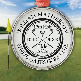 Ornamento De Metal Clássico Personalizado de Golfe Hole in One