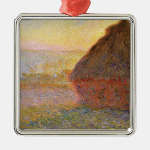 Ornamento De Metal Claude Monet Impressionista Pintando Graystaks I