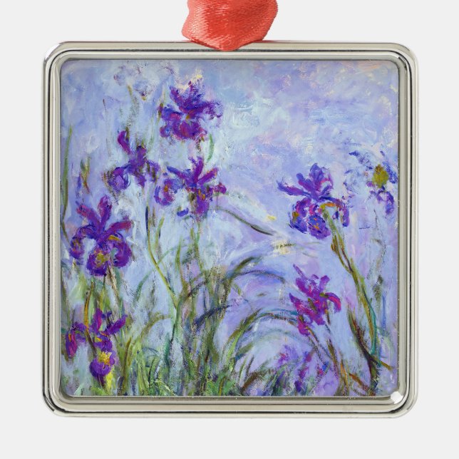 Ornamento De Metal Claude Monet - Lilac Irises / Iris Mauves (Frente)