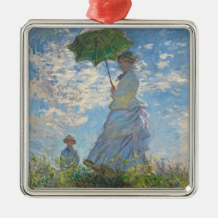 Ornamento De Metal Claude Monet Mulher com Parasol