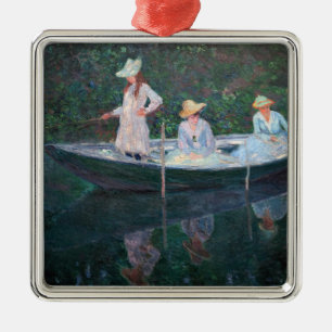 Ornamento De Metal Claude Monet - No Barco Norvegienne em Giverny