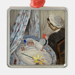 Ornamento De Metal Claude Monet o berço, Camilo com filho Jean