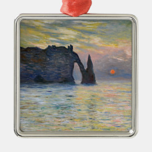 Ornamento De Metal Claude Monet - O Penhasco, Etretat, Pôr do Sol