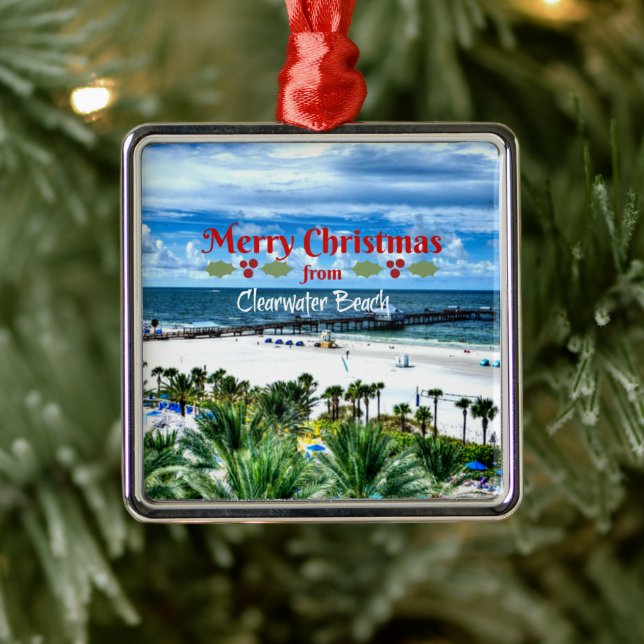 Ornamento De Metal Clearwater Beach Christmas (Árvore)