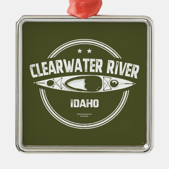Ornamento De Metal Clearwater River Idaho Kayaking (Frente)