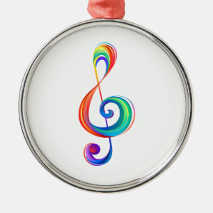 Ornamento De Metal Clef (trecho de arco-íris)