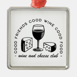 Ornamento De Metal Clube dos amantes do vinho e do queijo