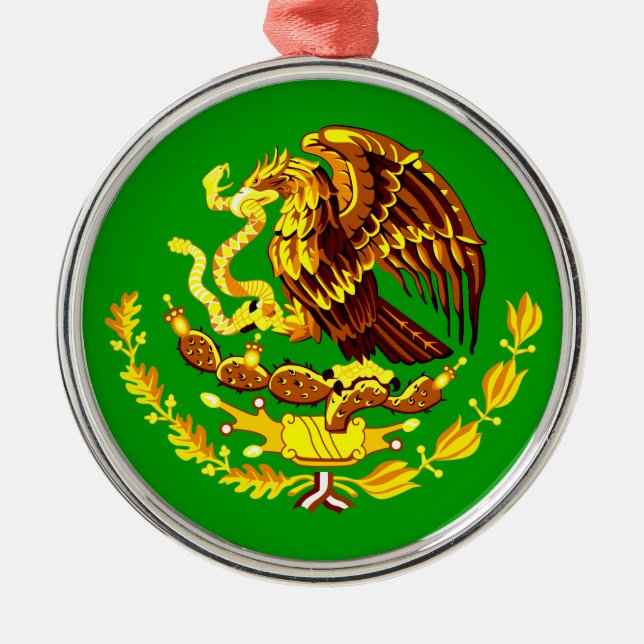 Ornamento De Metal COA do México Dourado (Frente)