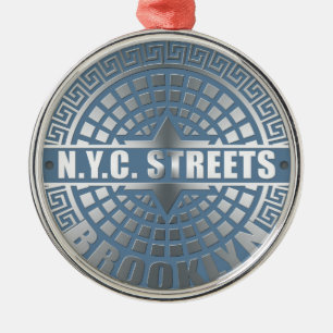 Ornamento De Metal Cobrir Brooklyn Blue