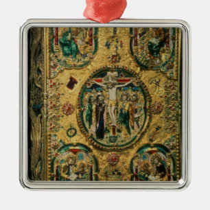 Ornamento De Metal Cobrir do evangelho, ouro com repousse