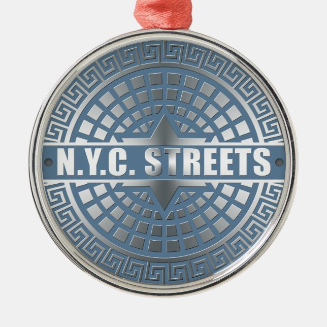 Ornamento De Metal Cobrir Manhole NYC (Frente)