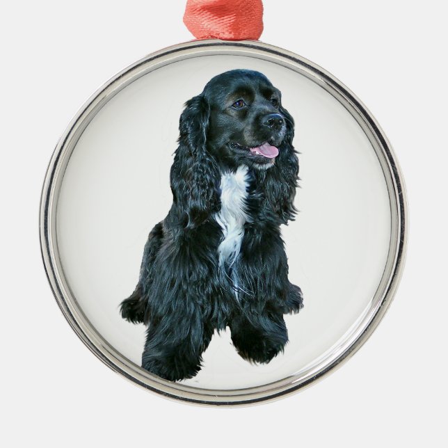 Ornamento De Metal Cocker Spaniel - Preto #2 (Frente)