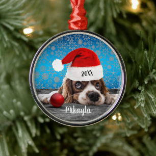 Ornamento De Metal Cocker Spaniel Puppy no Natal