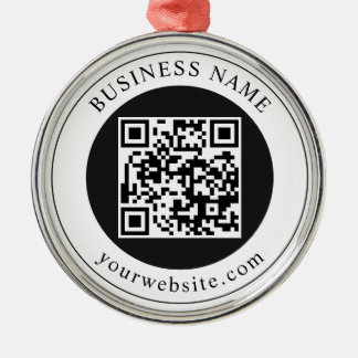Ornamento De Metal Código QR com Nome da Empresa Editável