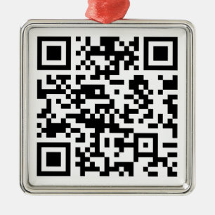 Ornamento De Metal Código QR Criado Instantaneamente (inserindo sua U
