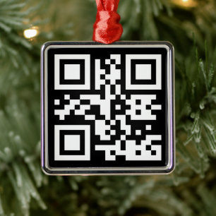 Ornamento De Metal Código QR Criado Instantaneamente (inserindo sua U
