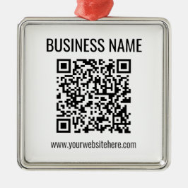 Ornamento De Metal Código QR personalizável e nome comercial