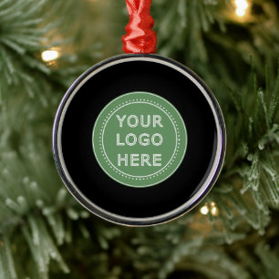 Ornamento De Metal Código QR preto elegante e elegante