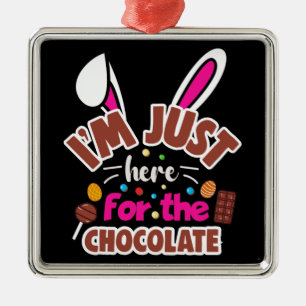 Ornamento De Metal Coelhinho de Páscoa... Estou aqui para o Chocolat