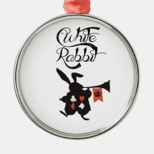 Ornamento De Metal Coelho branco, Alice no país das maravilhas