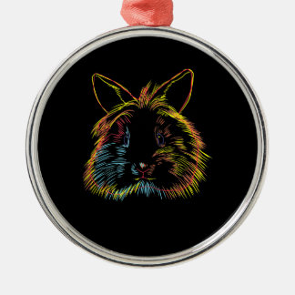 Ornamento De Metal Coelho Colorido Coelhinho Lionhead