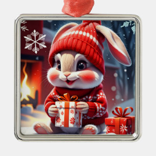 Ornamento De Metal Coelho Natal
