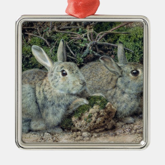 Ornamento De Metal Coelhos (Frente)