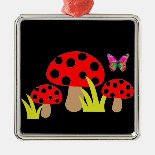 Ornamento De Metal Cogumelos (Frente)