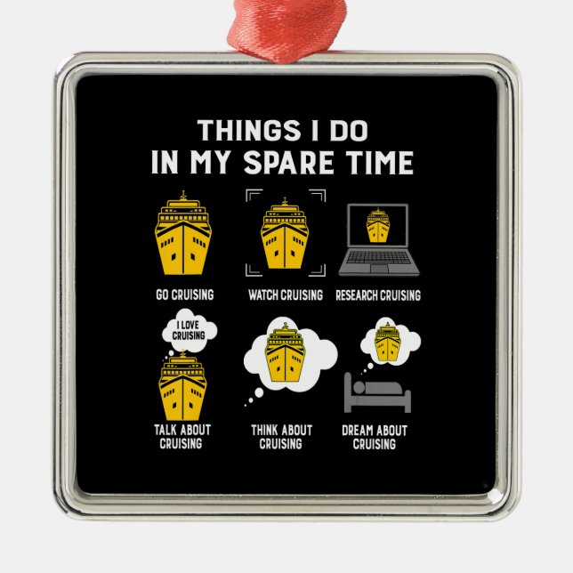 Ornamento De Metal Coisas Que Eu Faço No Meu Tempo Inteiro Vão Cruzar (Frente)