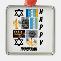 Colagem de Fotos Personalizada Moderna do Hanukkah