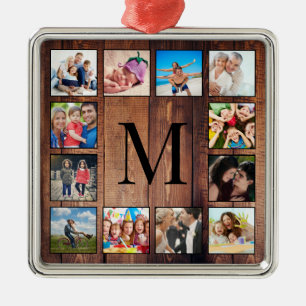 Ornamento De Metal Colagem Fotográfica Personalizada da Família Mad