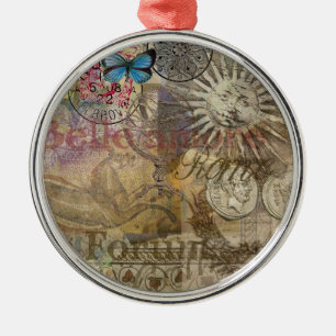 Ornamento De Metal Colagem Viagem de Roma Vintage Itália