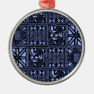 Ornamento De Metal Colcha Batik Índigo - Azul
