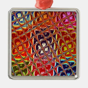 Ornamento De Metal Coleção de Cores de Natal abstrato.