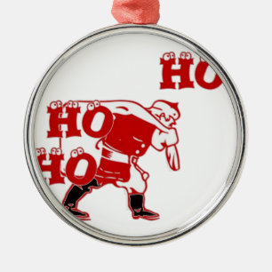 Ornamento De Metal Coleção Ho Ho Ho de Papais noeis Fortes