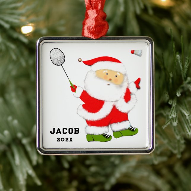 Ornamento De Metal Colecionável de Natal de Badminton (Árvore)