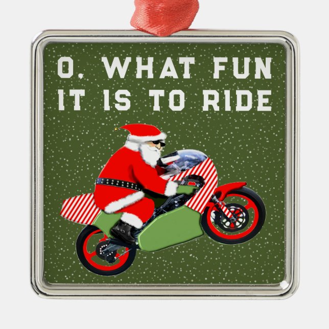 Ornamento De Metal Colecionável de Natal de Motocicleta (Frente)