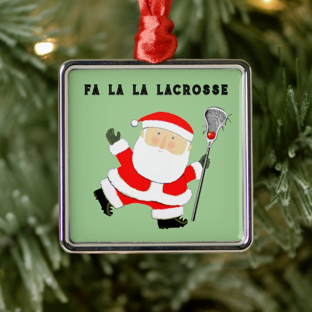 Ornamento De Metal Coletor de Natal de Lacrosse (Árvore)