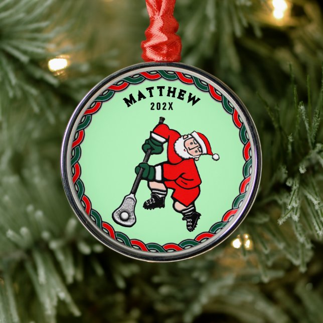Ornamento De Metal Coletor de Natal de Lacrosse 2025 (Árvore)