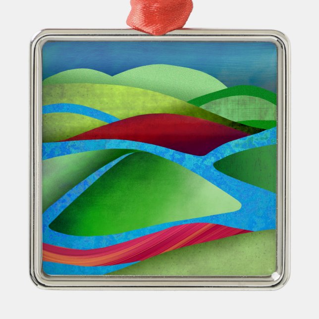 Ornamento De Metal Colinas No Gelo (Frente)